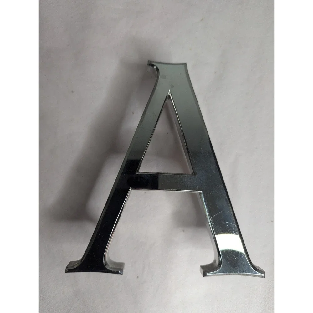 letter A silver Metal sign retail display room‎ Art craft Business initial 6